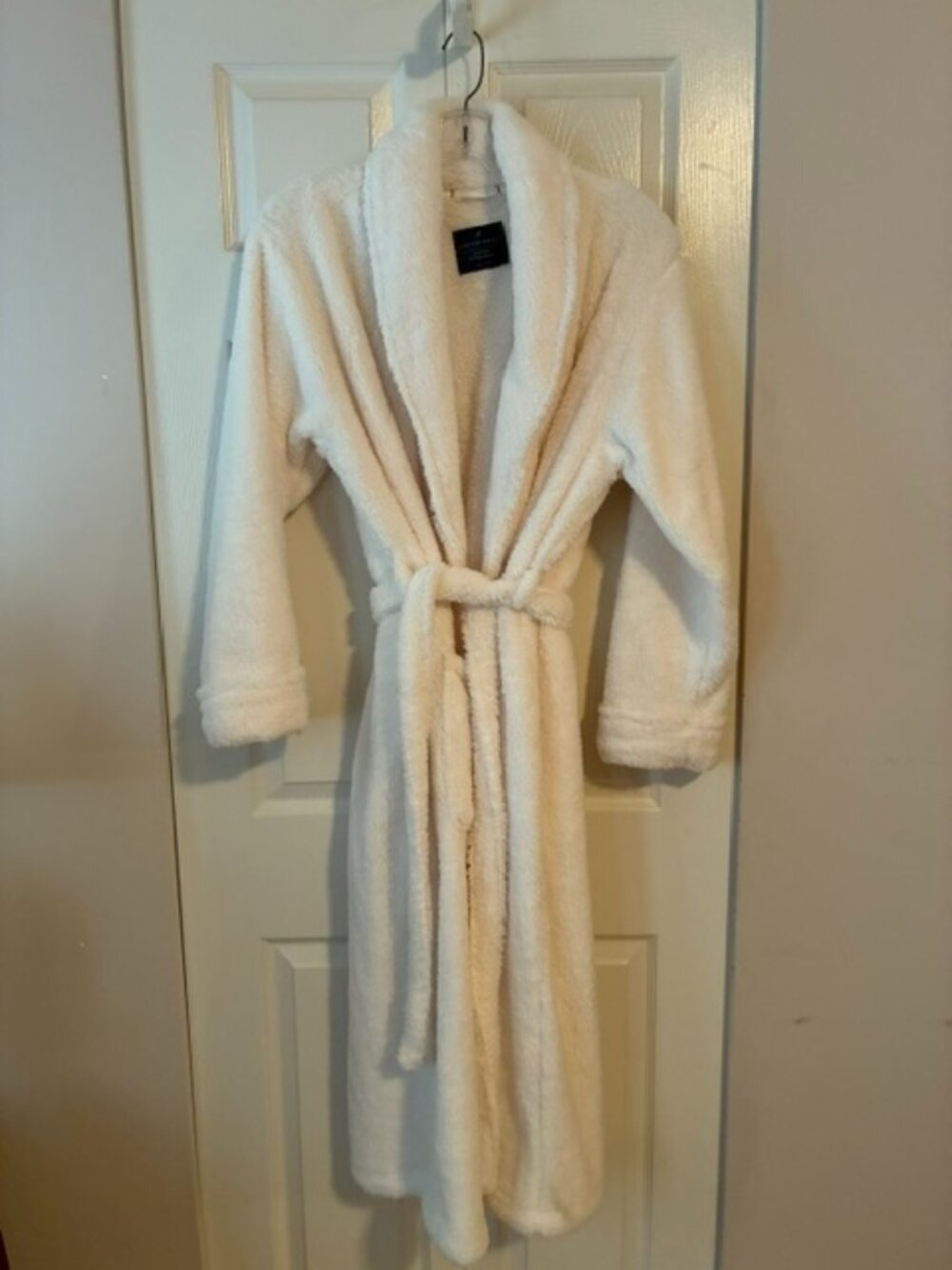 Denver Hayes Cream Plush Borg Fleece Long Robe Sleepwear XXL NWT